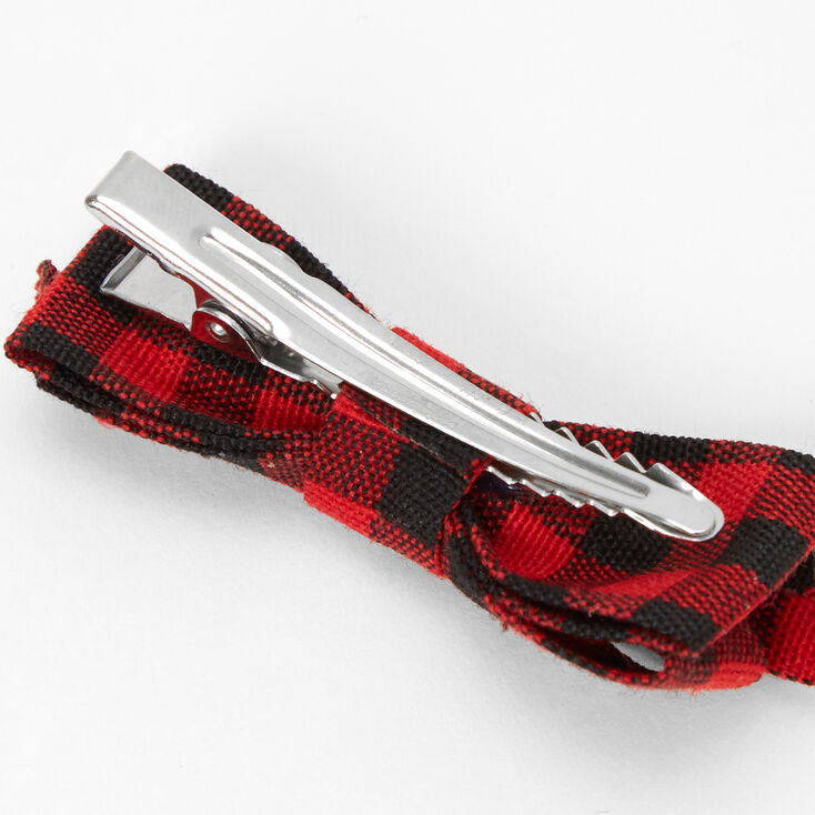 Claire&#39;s Club Plaid Glitter Bow Snap Hair Clips - 6 Pack,