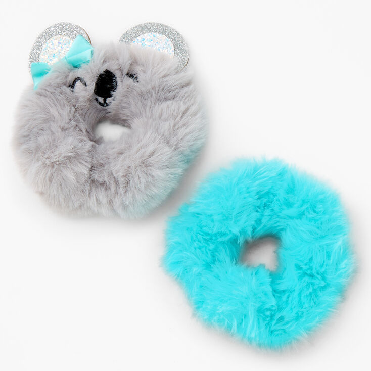 Claire&#39;s Club Medium Koala Bear Hair Scrunchies - Blue, 2 Pack,