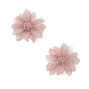 Lily Flower Feather Hair Clips - Pale Pink, 2 Pack,