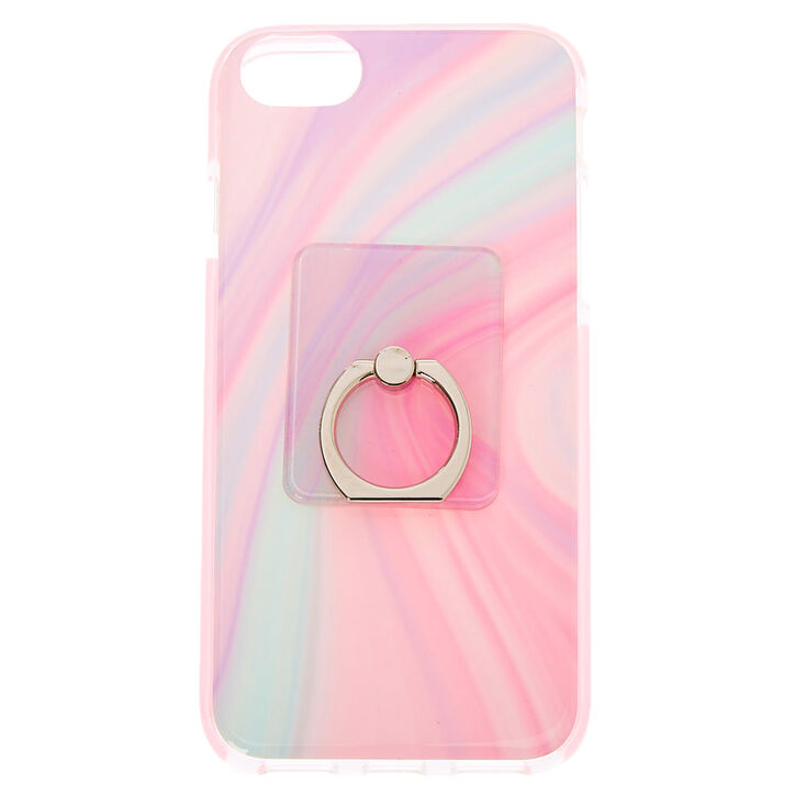 Coque de protection pour portable avec support anneau motif tourbillon pastel - Compatible avec iPhone&reg; 6/7/8/SE,