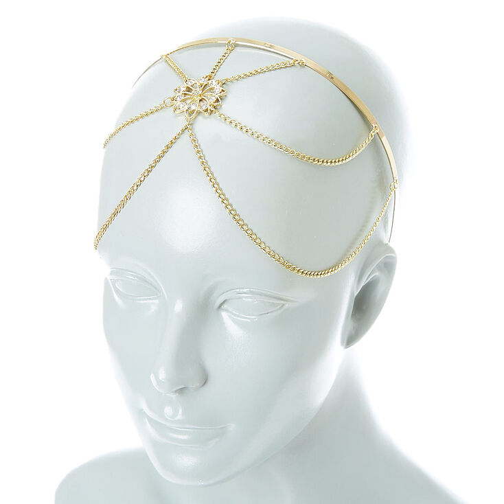 Gold Flower Medallion Head Chain,