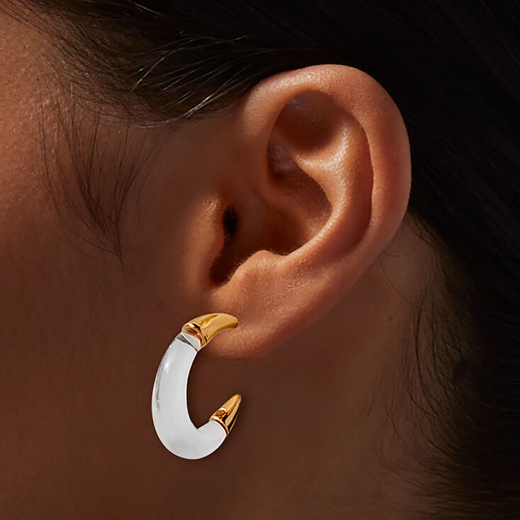 Clear Lucite Gold-tone Hoop Earrings,