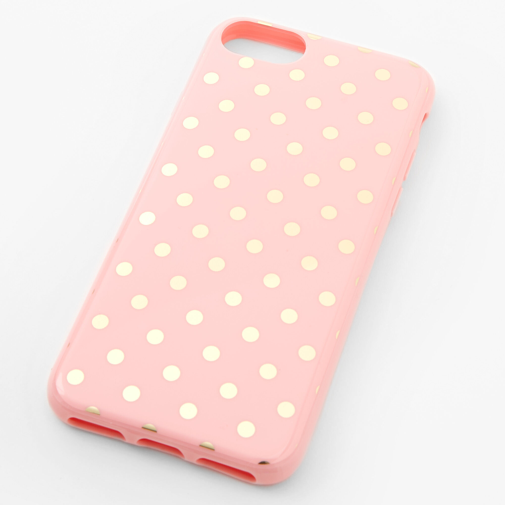 Pink & Gold Polka Dotted Phone Caser - Fits iPhone® 6/7/8/SE,
