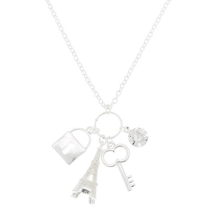 Silver Eiffel Tower Long Necklace,