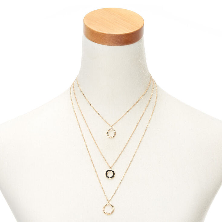 Claire's Collier multi-rangs à anneaux couleur doré