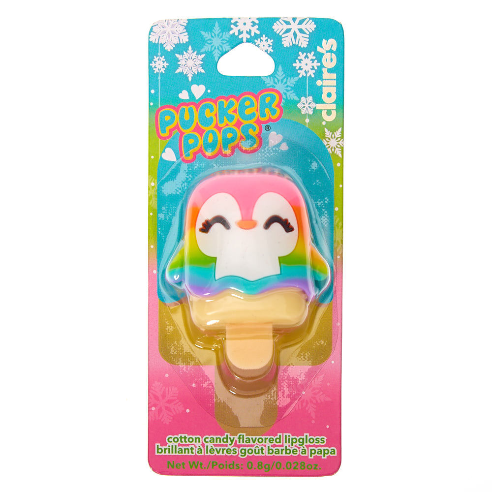 Pucker Pops Rainbow Penguin Lip Gloss - Cotton Candy,