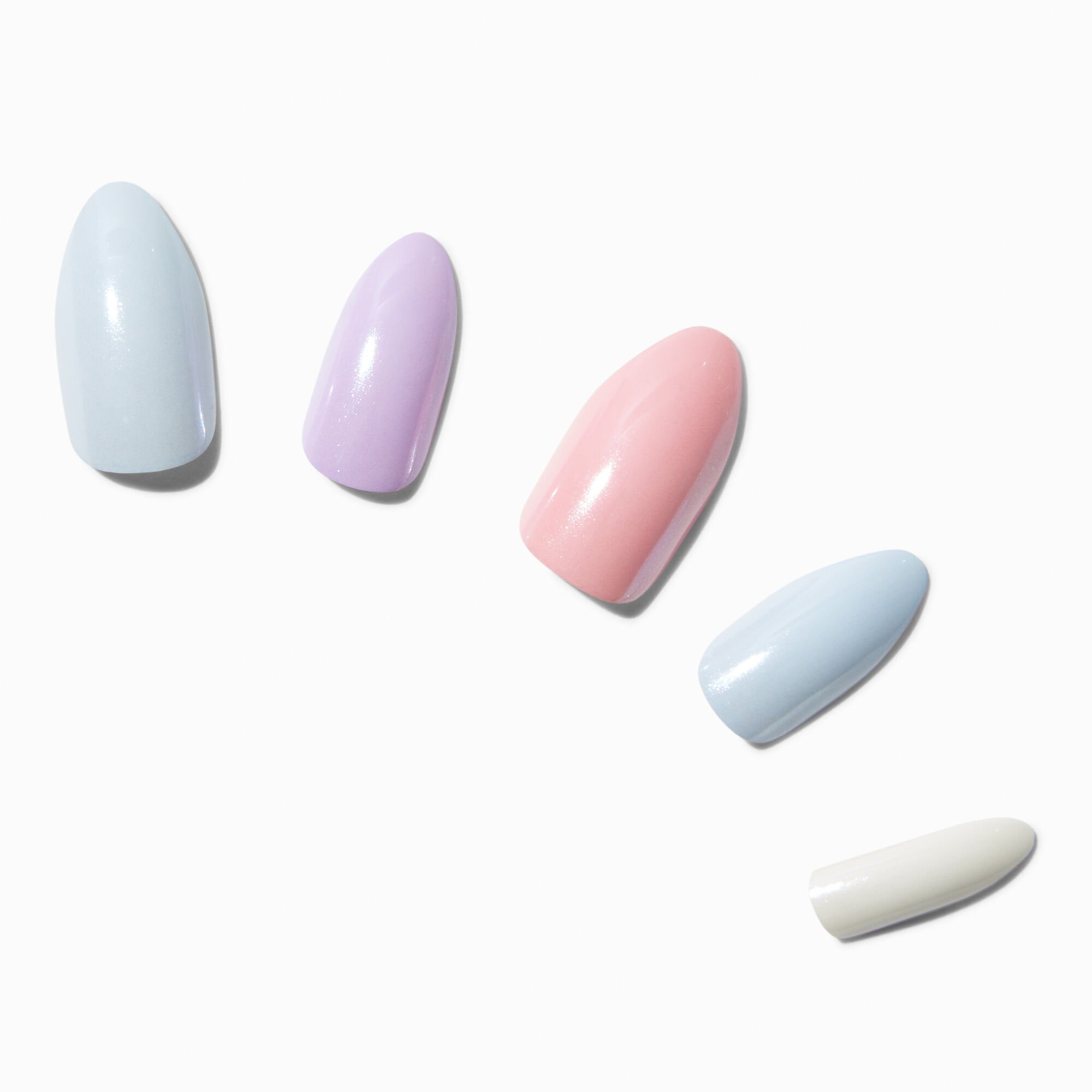 Pastel Chrome Stiletto Vegan Faux Nail Set - 24 Pack,