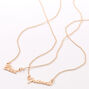 Gold Best Friends Word Pendant Necklaces - 2 Pack,