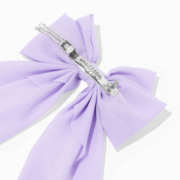 Lilac Long Tail Hair Bow Clip,