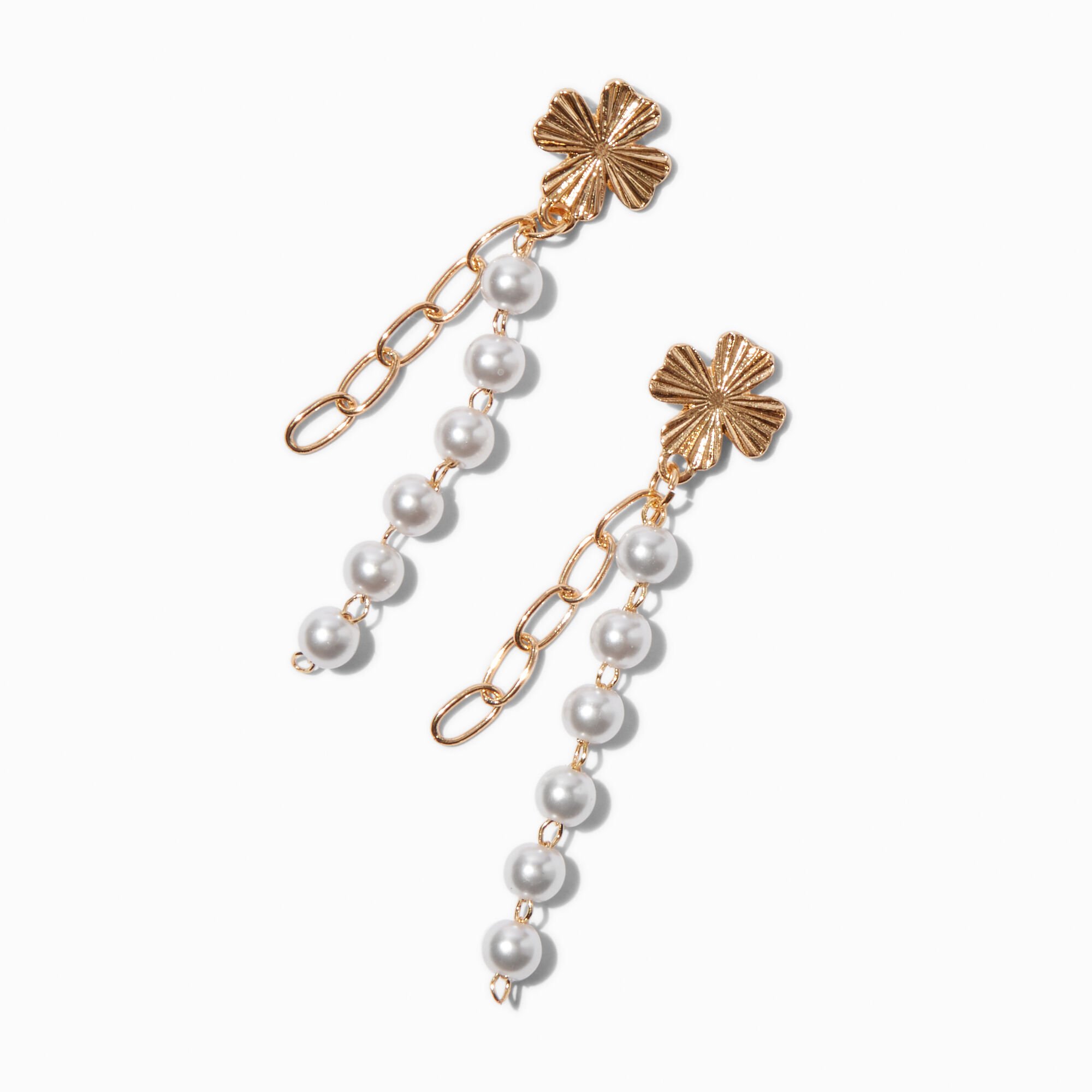 Rose Gold Crystal Waterfall 16" Necklace & 1" Drop Earrings Set - 2 Pack,