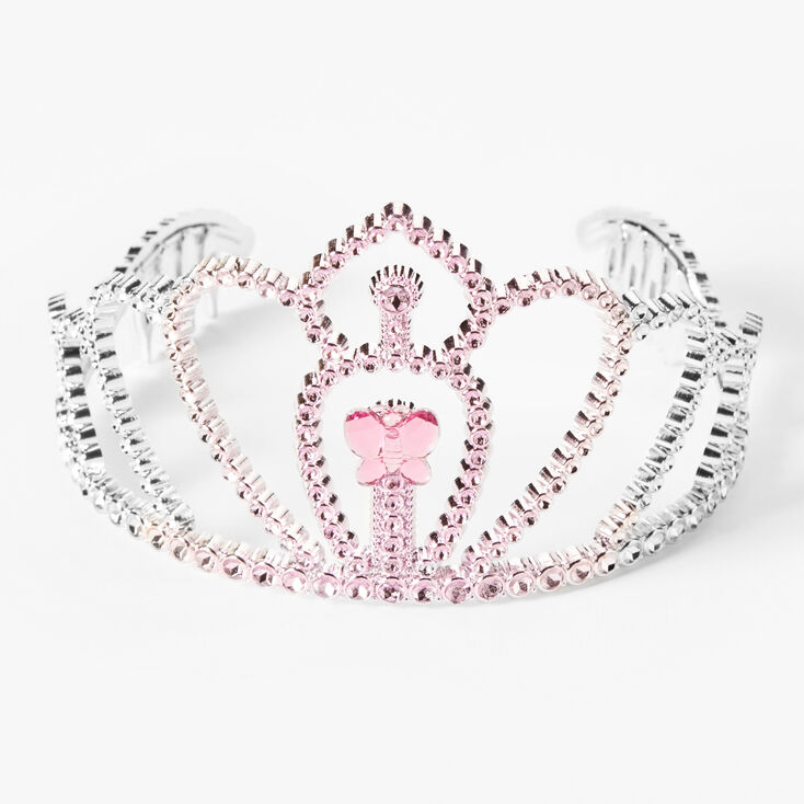 Claire&#39;s Club Ombre Butterfly Faux Gem Crown - Pink,