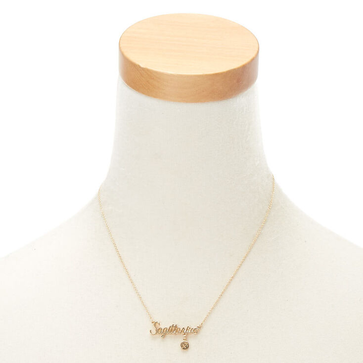Collier &agrave; pendentif zodiaque dor&eacute; Sagittaire,