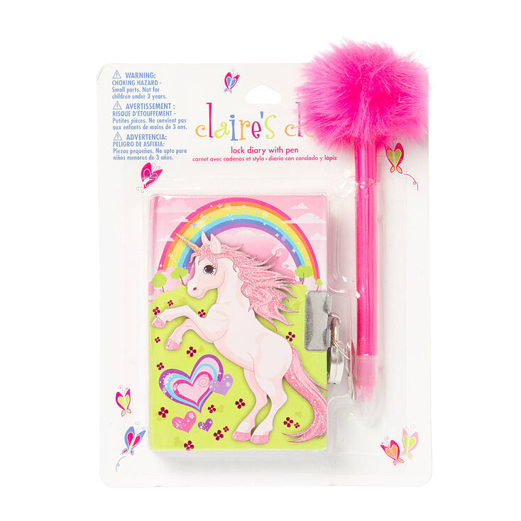 Claire S Club Unicorn Rainbow Lock Diary Claire S Us