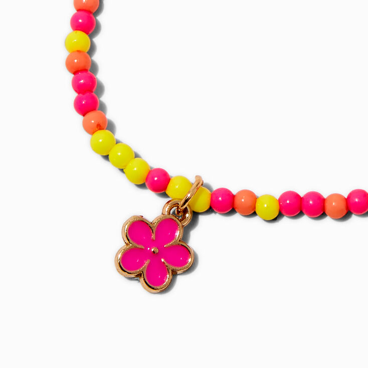 Claire&#39;s Club Flower Seed Bead Stretch Bracelet ,