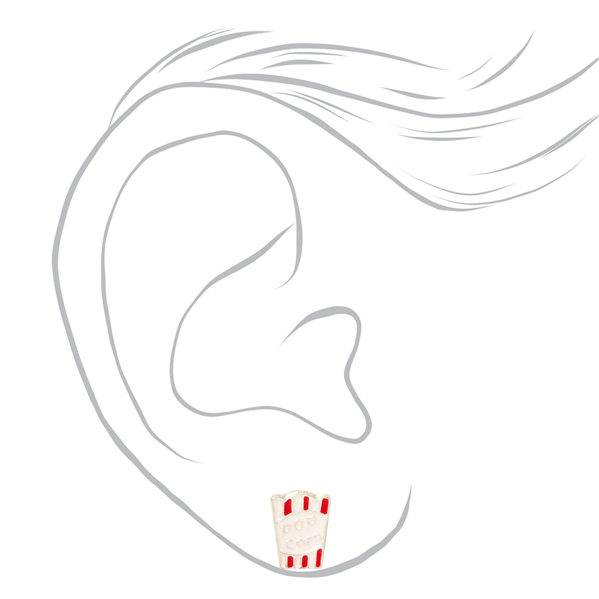 Clous d’oreilles film couleur argentée - Lot de 6,