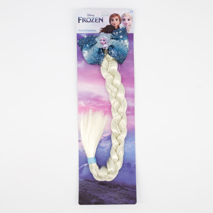 Barrette &agrave; n&oelig;ud &agrave; sequins et fausse tresse Elsa La Reine des Neiges&nbsp;&copy;Disney - Bleu,