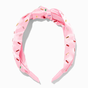 Pink Sprinkle  Knotted Headband,