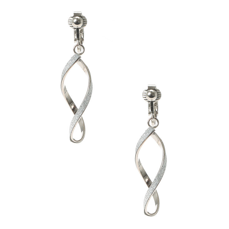 Silver Twist Clip On Stud Earrings | Claire's