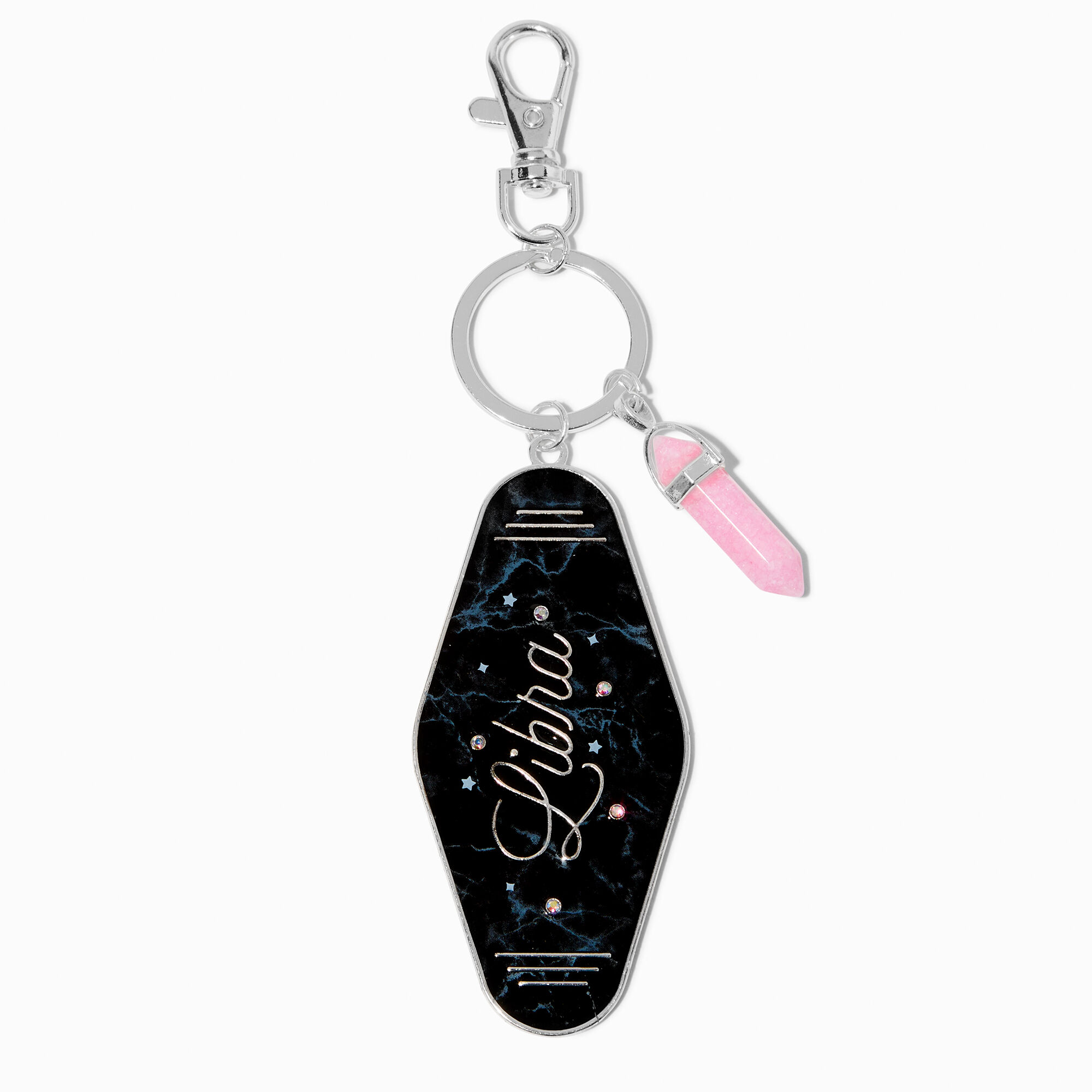 View Claires Retro Hotel Zodiac Keyring Libra information