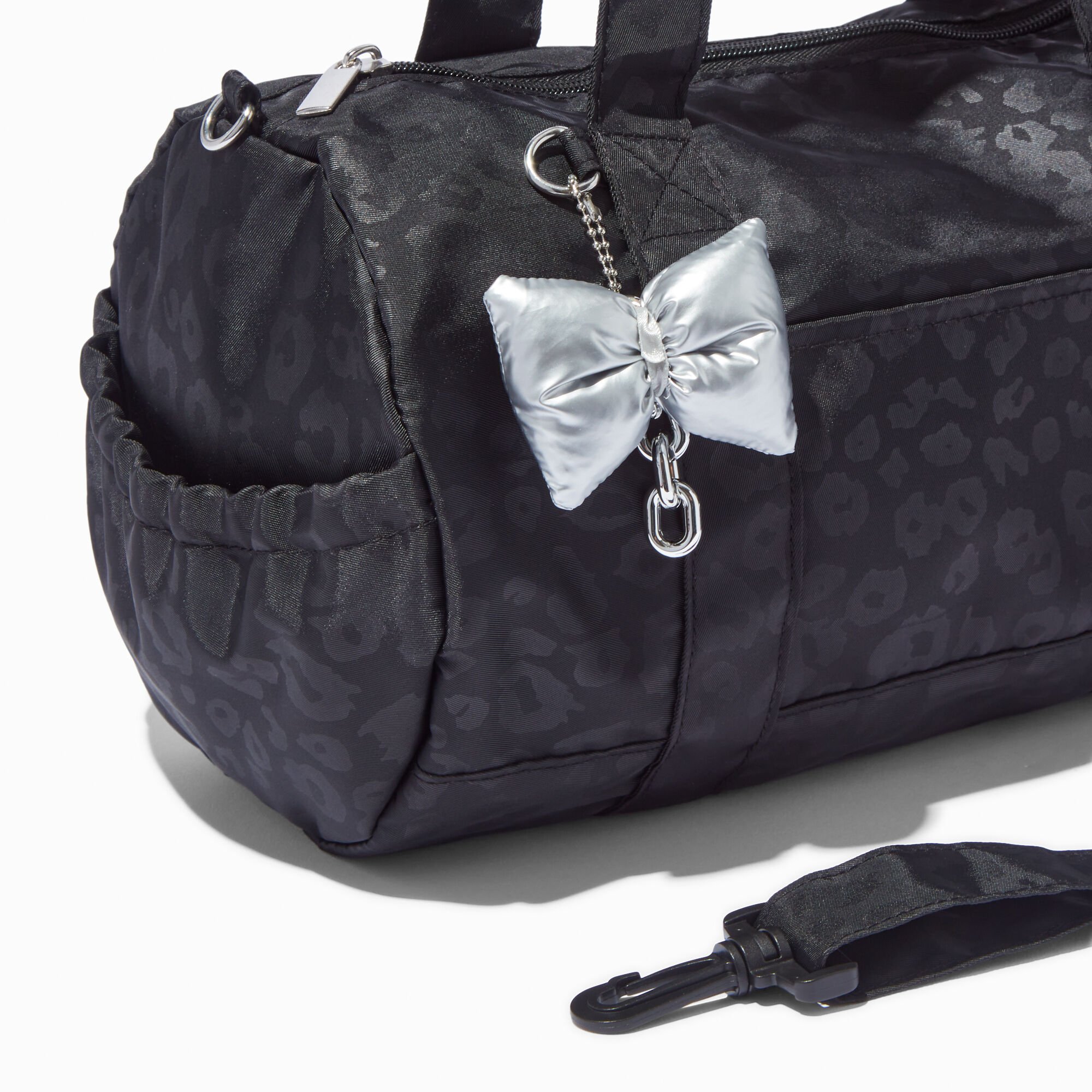 Black Cheetah Print Duffel Bag,