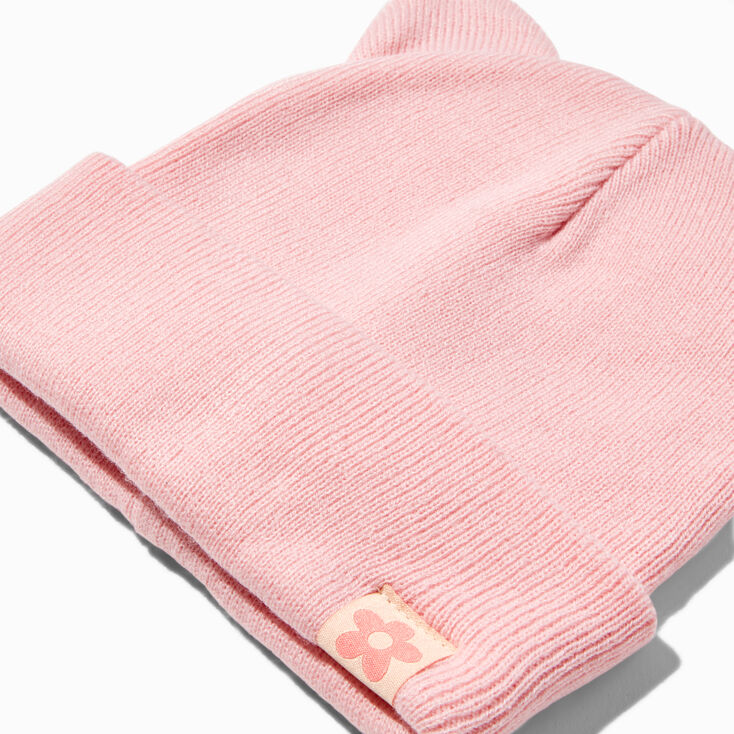 Claire&#39;s Club Pink Cat Beanie Hat,