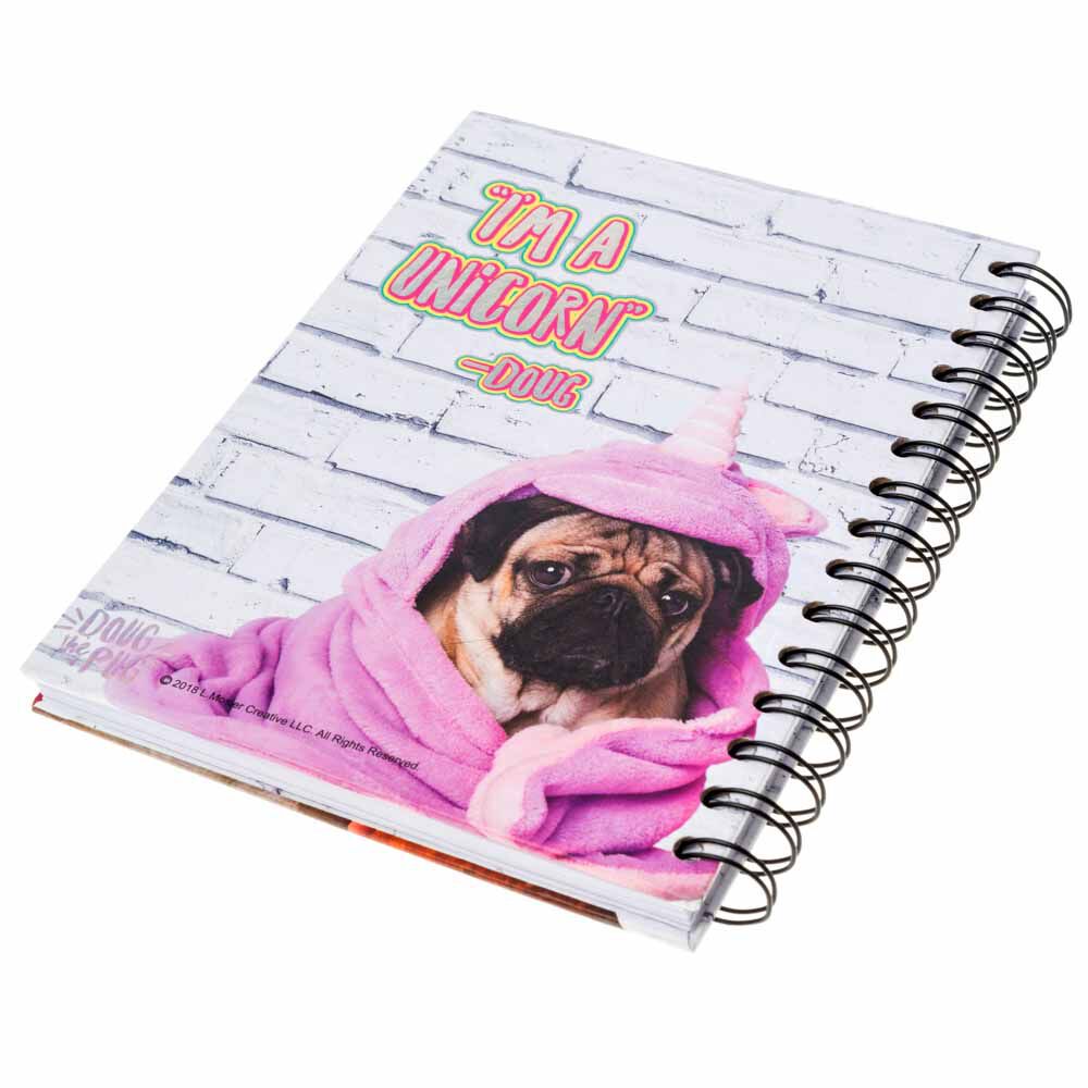 Doug The Pug® "I'm a Unicorn" Notebook- White,