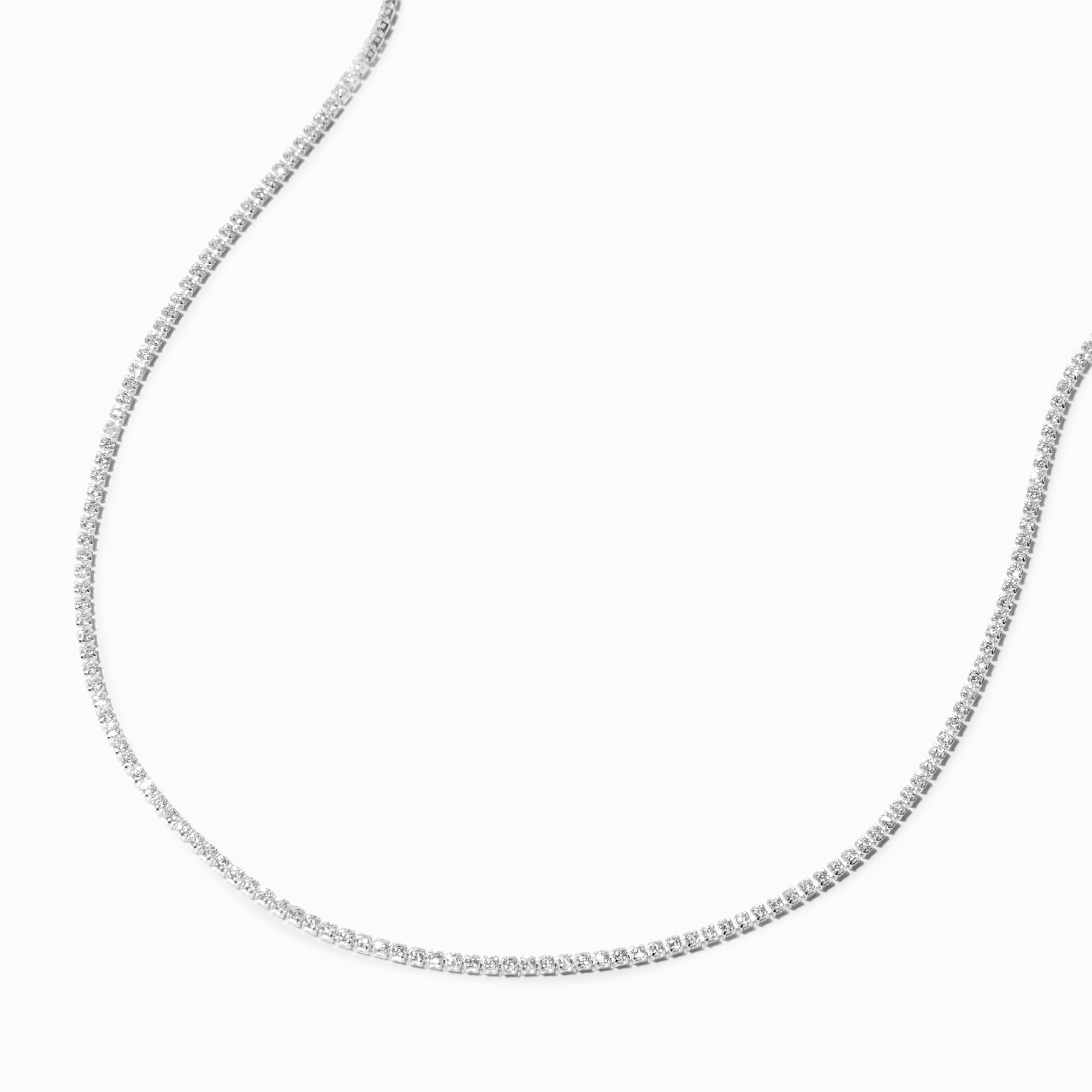 C LUXE by Claire s Sterling Silver Cubic Zirconia Cup Chain
