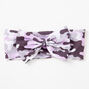 Claire&#39;s Club Camo Print Bow Headwrap - Purple,