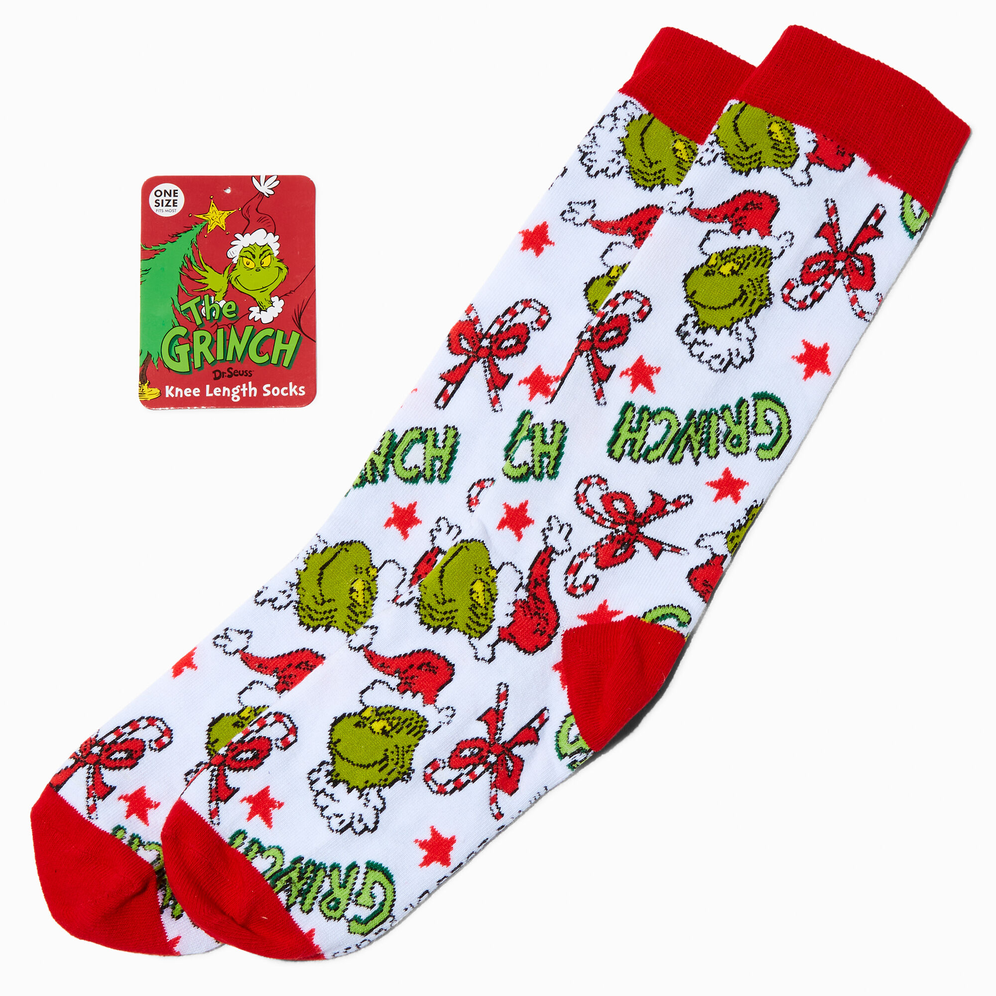 View Claires Dr Seuss The Grinch Knee Socks information