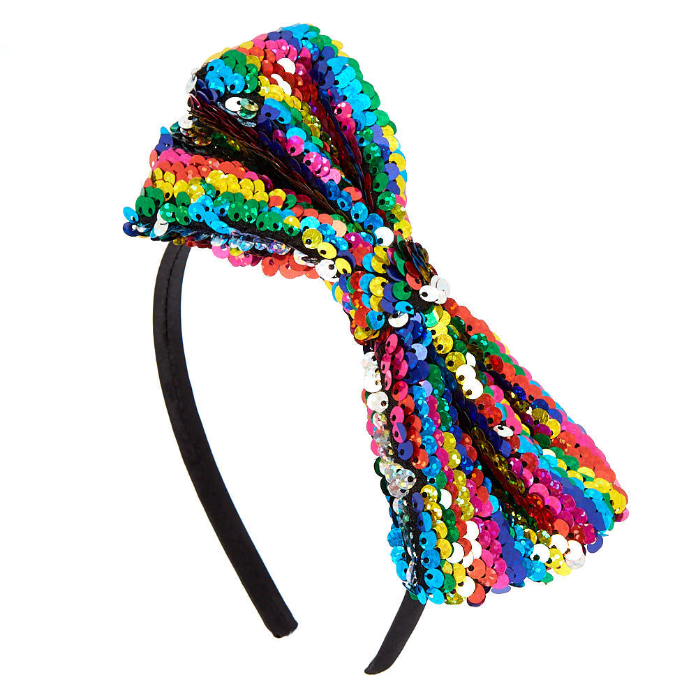 rainbow bow headband