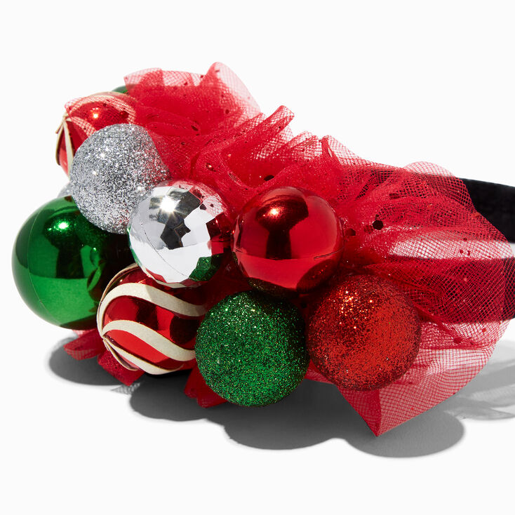 Serre-t&ecirc;te boule disco et boule de No&euml;l,