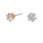 18kt Gold Plated Cubic Zirconia 4MM Round Stud Earrings,