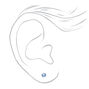 14kt White Gold 4MM Crystal Light Sapphire Studs Ear Piercing Kit with Ear Care Solution,
