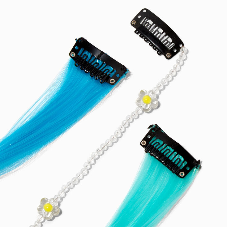 MeganPlays&trade; Claire&#39;s Exclusive Mint &amp; Turquoise Faux Hair Clip In Extensions - 3 Pack,