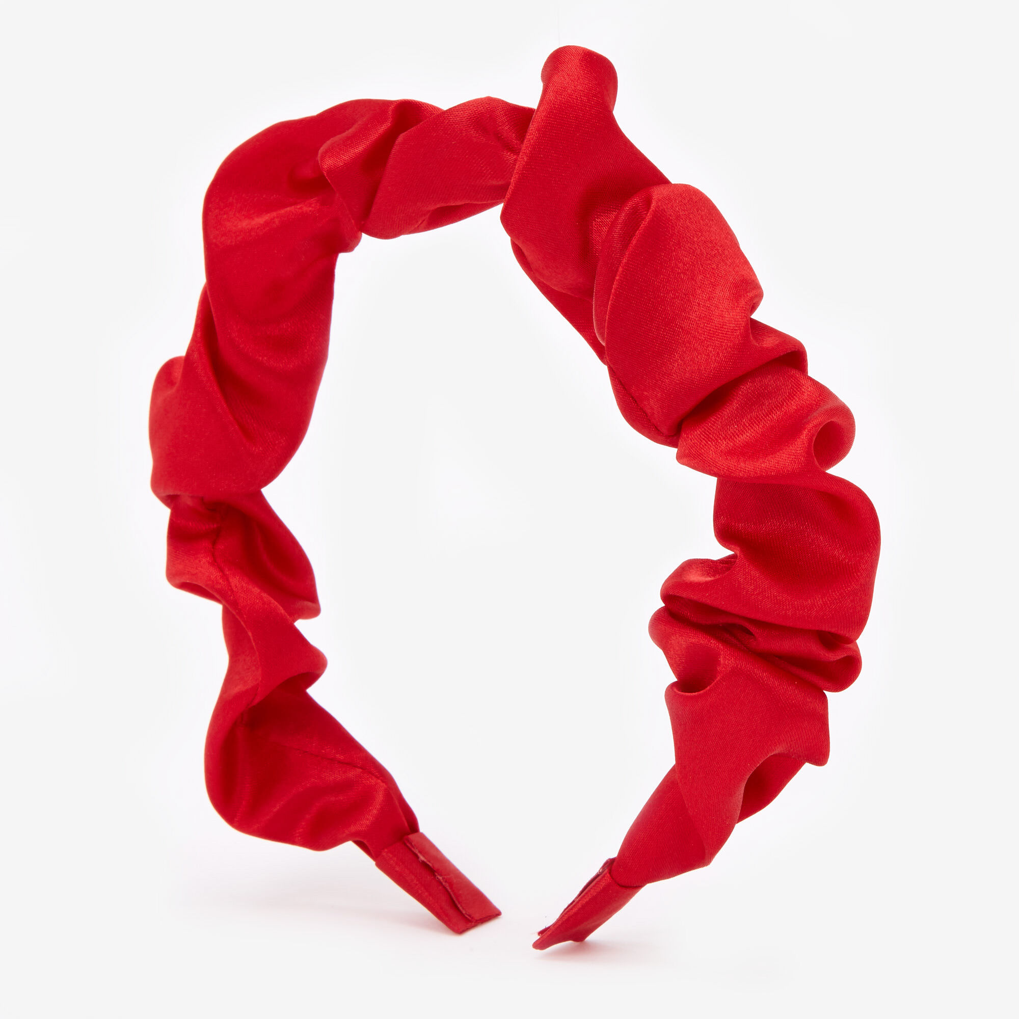 Claire's Club Ruched Holiday Headband - Red,