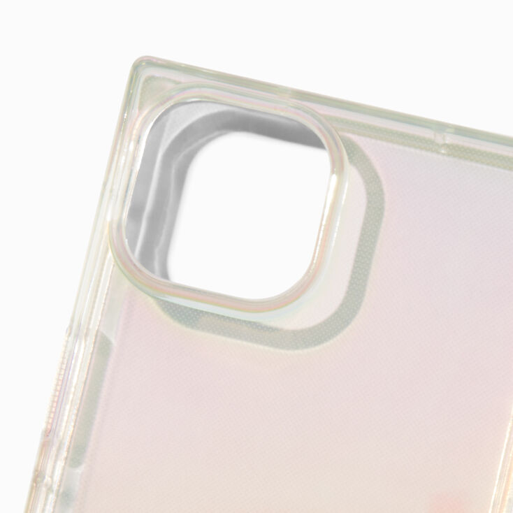 Coque de portable carr&eacute;e holographique - Compatible iPhone&reg; 13/14/15,