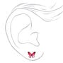 18kt Rose Gold Plated Pink Butterfly Stud Earrings,