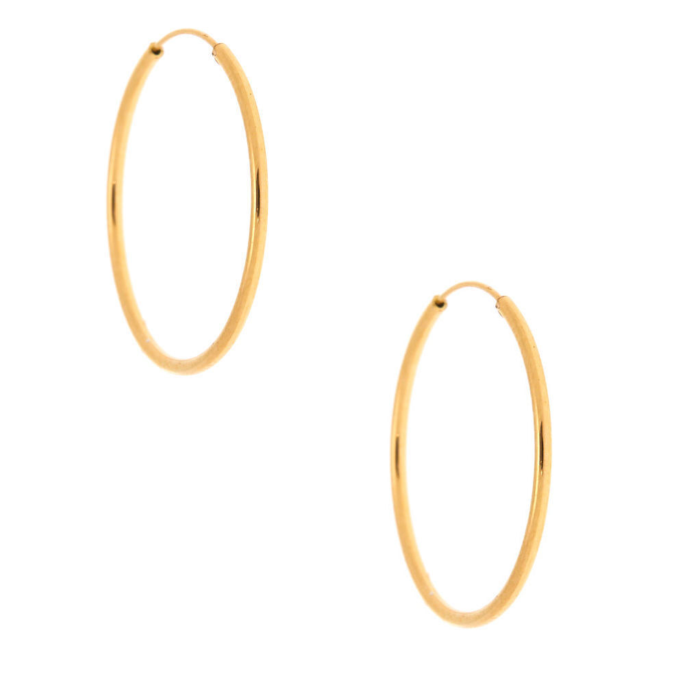 C LUXE by Claire's 18k Gold Plated 20MM Endless Hoop Earrings,