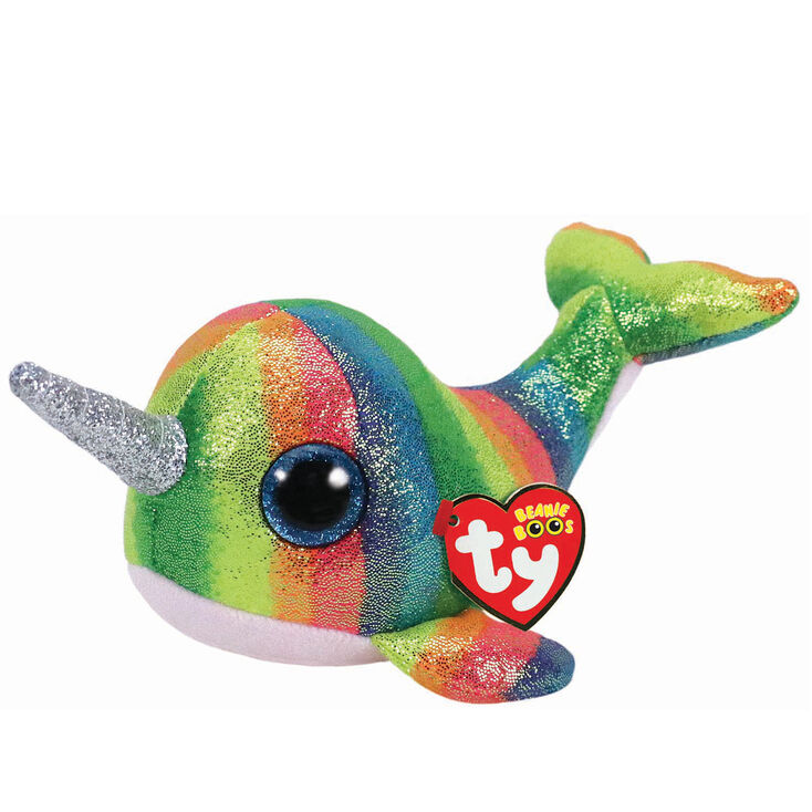 Ty Beanie Boo Medium Nori the Narwhal Soft Toy,