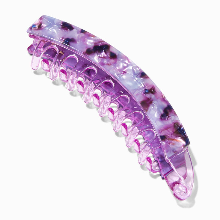 Purple Tortoiseshell Acrylic Banana Hair Claw,