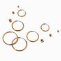 Gold-tone Graduated Earring Stackables Set - 6 Pack,