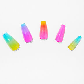 Neon Jelly Squareletto Vegan Faux Nail Set - 24 Pack,