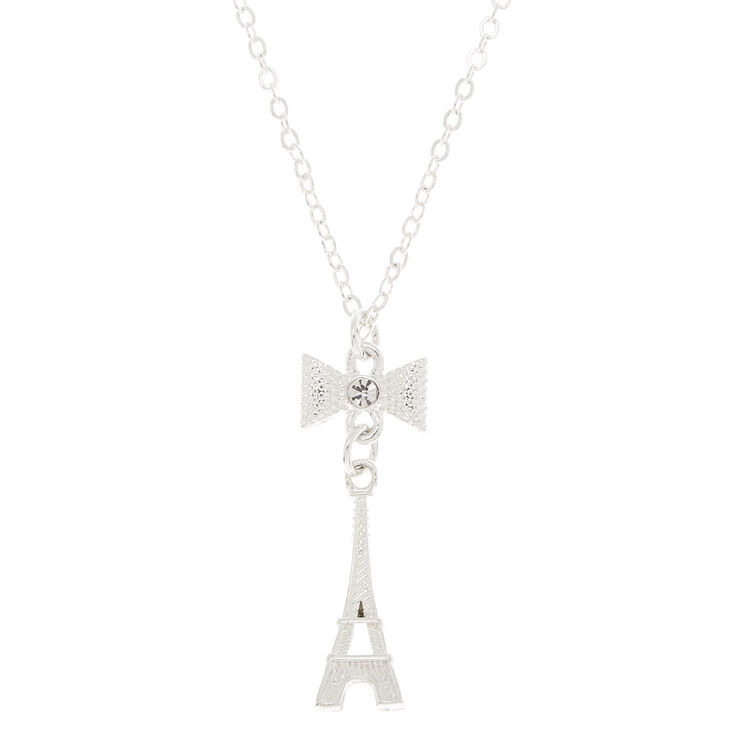 Claire's Collier à pendentif fantaisie Tour Eiffel couleur argenté