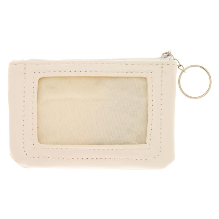 White Faux Leather Pink Initial Coin Purse - S | Claire's