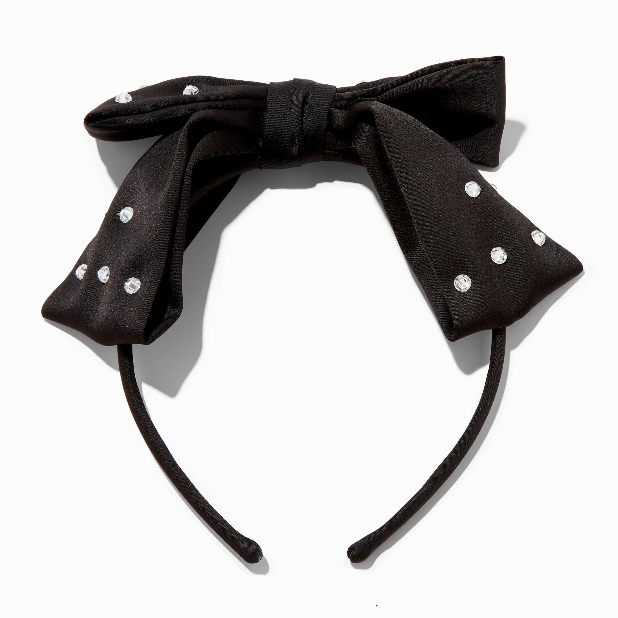 View Claires Club Bedazzled Bow Headband Black information