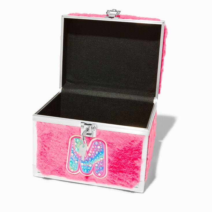 Bejeweled Initial Fuzzy Lock Box - M,