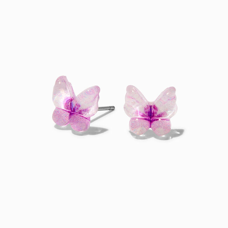 Purple Butterfly Stud Earrings,