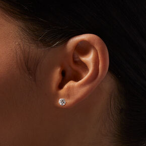 Rose Gold Pearl Stud Earrings - 9 Pack,