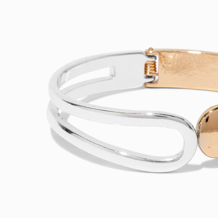 Mixed Metal Hinged Cuff Bracelet ,
