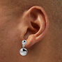 Silver-tone Two Ball Stud Earrings,
